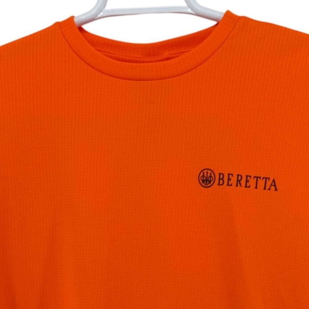 Beretta Mens Blaze Orange Long Sleeve Performance Shooting Hunting Shirt Size S